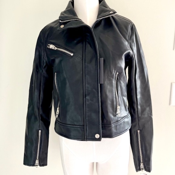 Blank NYC Faux Leather Motorcycle Jacket NWT Size S - Picture 3 of 8